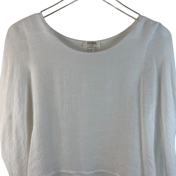 Off White Cuffed Layered Tunic Top by Umgee Size Small - Picture 4 of 10